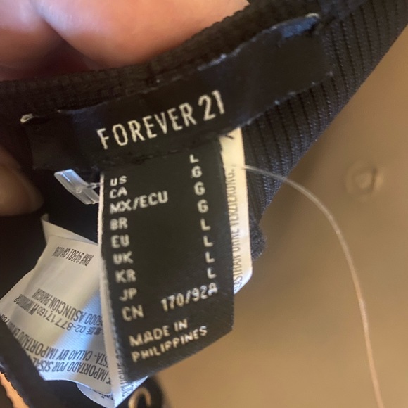 NWOT Black Forever 21 ribbed body suit w corset sides - Picture 5 of 7